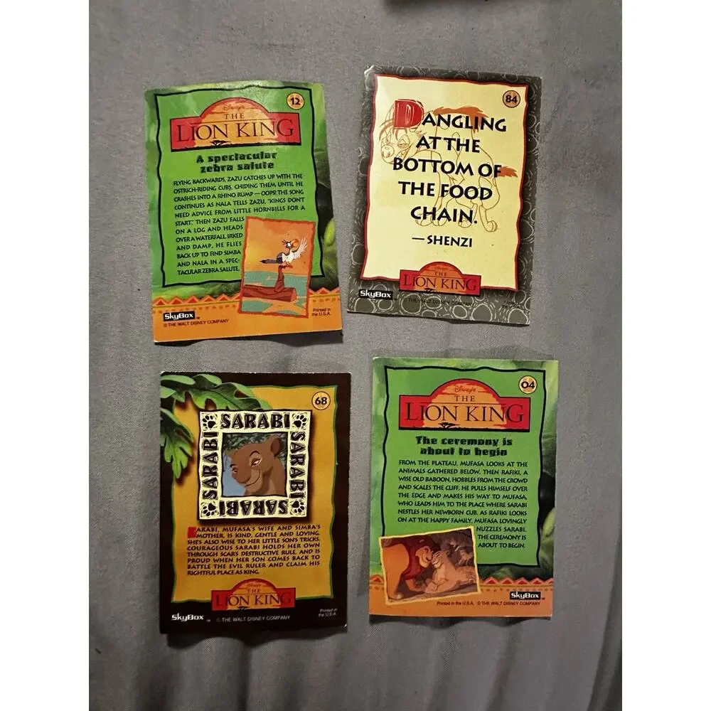 SkyBox The Lion King Non-Sport Trading Card Lot 4 Sarabi Shenzi Simba